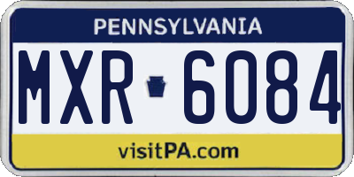 PA license plate MXR6084