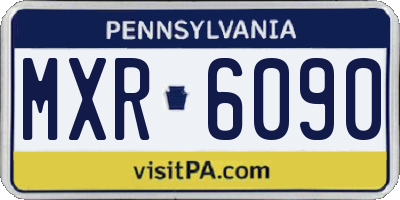 PA license plate MXR6090