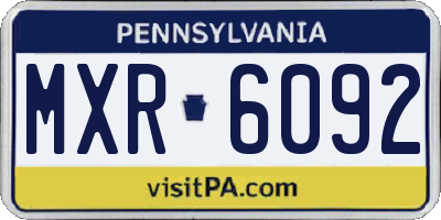 PA license plate MXR6092