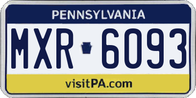 PA license plate MXR6093
