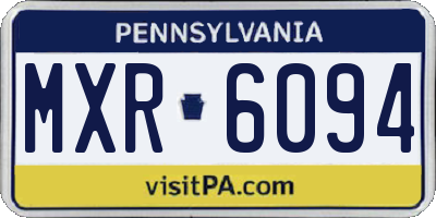 PA license plate MXR6094