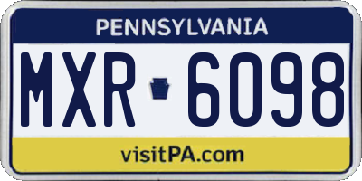 PA license plate MXR6098