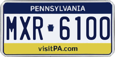 PA license plate MXR6100
