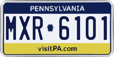 PA license plate MXR6101