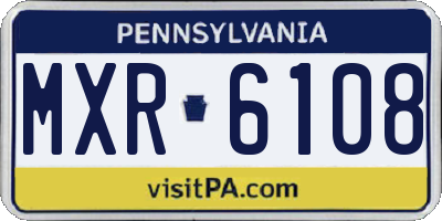 PA license plate MXR6108