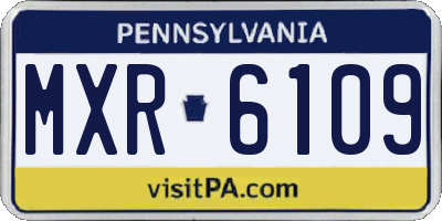 PA license plate MXR6109