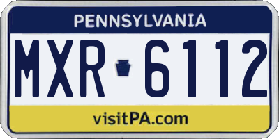PA license plate MXR6112