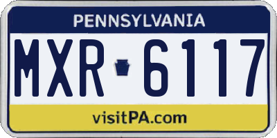 PA license plate MXR6117