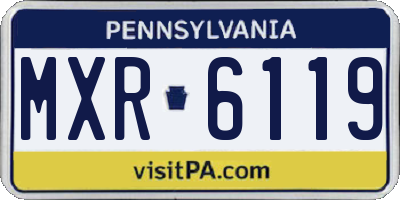PA license plate MXR6119