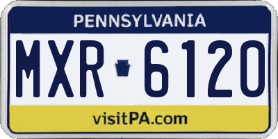 PA license plate MXR6120