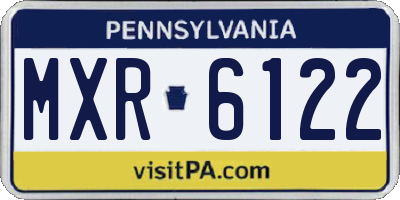 PA license plate MXR6122