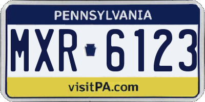 PA license plate MXR6123