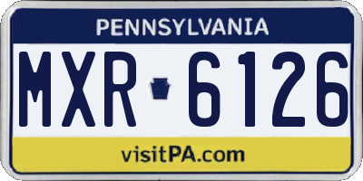 PA license plate MXR6126