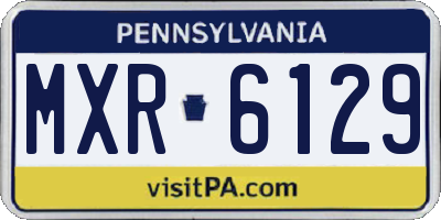 PA license plate MXR6129