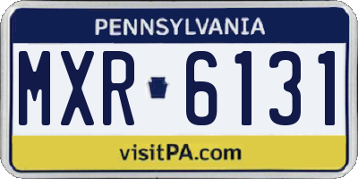 PA license plate MXR6131
