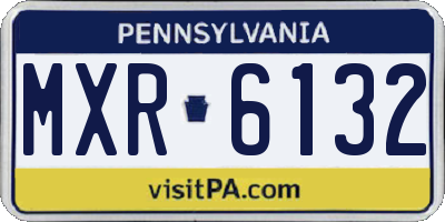 PA license plate MXR6132