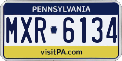 PA license plate MXR6134