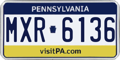 PA license plate MXR6136