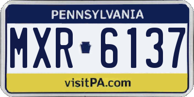 PA license plate MXR6137