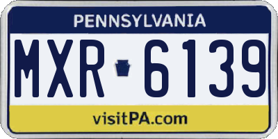 PA license plate MXR6139