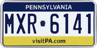 PA license plate MXR6141