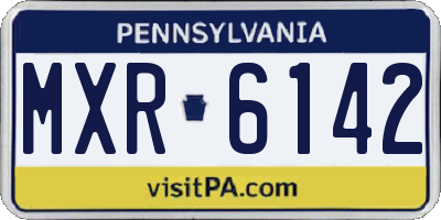 PA license plate MXR6142