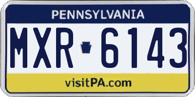 PA license plate MXR6143