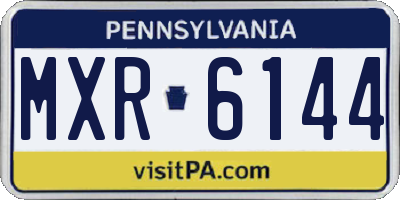 PA license plate MXR6144