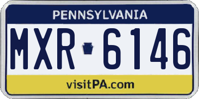 PA license plate MXR6146