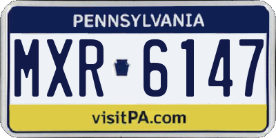 PA license plate MXR6147