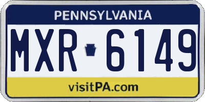 PA license plate MXR6149