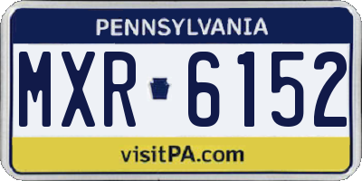 PA license plate MXR6152