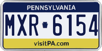 PA license plate MXR6154