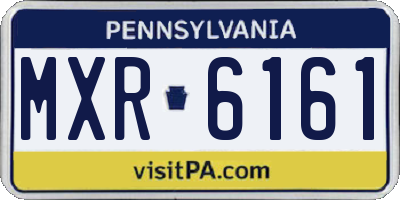 PA license plate MXR6161