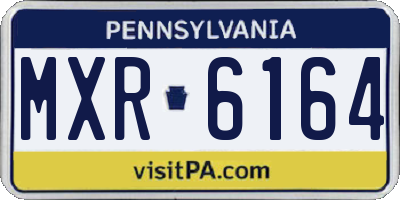 PA license plate MXR6164
