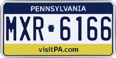 PA license plate MXR6166