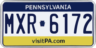 PA license plate MXR6172
