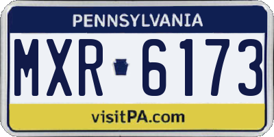 PA license plate MXR6173