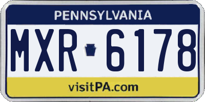 PA license plate MXR6178