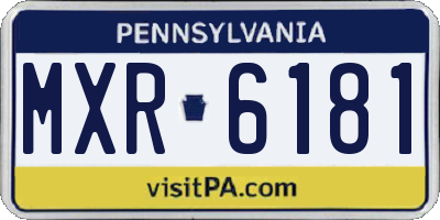 PA license plate MXR6181
