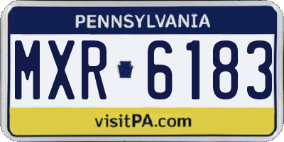 PA license plate MXR6183
