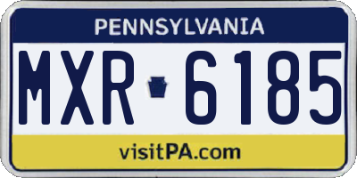 PA license plate MXR6185