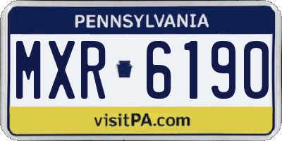 PA license plate MXR6190