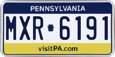 PA license plate MXR6191