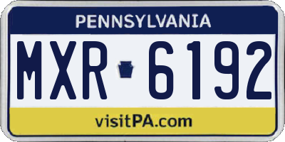 PA license plate MXR6192