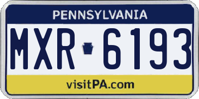 PA license plate MXR6193