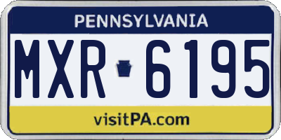 PA license plate MXR6195