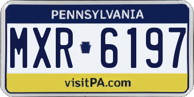 PA license plate MXR6197