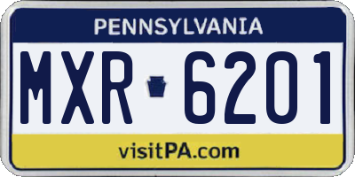 PA license plate MXR6201
