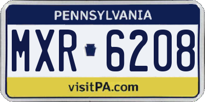 PA license plate MXR6208